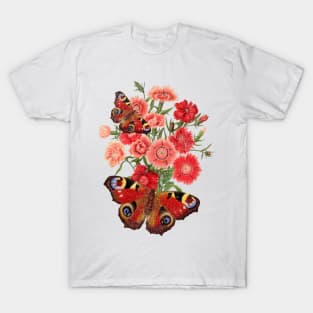 Colorful Flowers and Butterfly T-Shirt